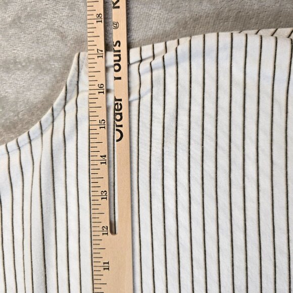 J. Jill Top Womens XS Olive Green White Striped Sleeveless Split Back Summer - Picture 4 of 9